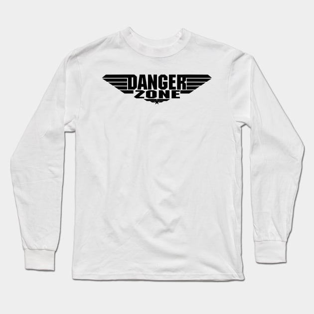 Top Gun Logo Parody Danger Zone Long Sleeve T-Shirt by ArtIzMuzikForTheEyez